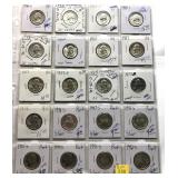 x20- Washington quarters, Unc. & Proof, 90%