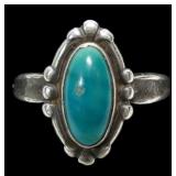Bell Trading Post vintage sterling turquoise ring,