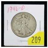1946-D Walking Liberty half dollar