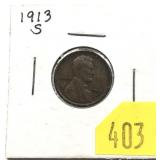 1913-S Lincoln cent