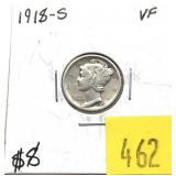 1918-S Mercury dime
