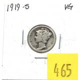 1919-S Mercury dime