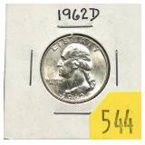1962-D Washington quarter