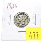 1926 Mercury dime