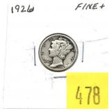 1926 Mercury dime