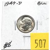 1949 Roosevelt dime