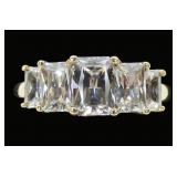 14K Yellow gold rectangular but graduated CZ