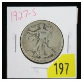 1927-S Walking Liberty half dollar
