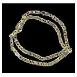 14K Yellow and white gold 20" chain necklace