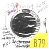 1859 wide 9 Canadian Large cent