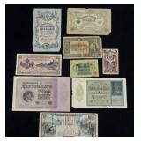 Lot, 9 world bank notes