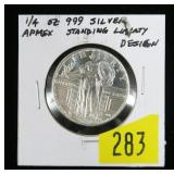 .999 Silver 1/4 oz. Apmex Standing Liberty round
