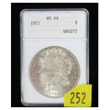 1921 Morgan dollar ANA slab certified MS-64