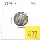 1924-D Mercury dime