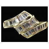 14K Yellow gold wrap style ring with channel set