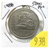 1988 Mexico 5000 peso