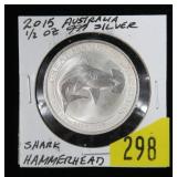 2015 .999 Silver 1/2 oz. Australia Hammerhead