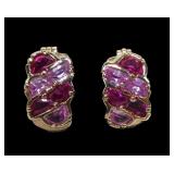 Sterling silver gold wash lab ruby and pink