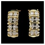 Sterling silver gold wash half hoop post earrings