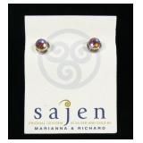 Sajen sterling silver checkerboard cut mystic