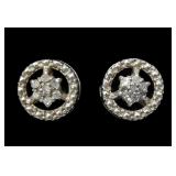 Sterling silver diamond accent post earrings