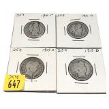 x4- Barber quarters -x4 quarters -Sold by the