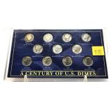 Century dime set with silver, 11 pcs.