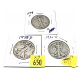 x3- Half dollar, 90% silver -x3 half dollars -