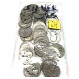 x43- Quarters, 90% silver -x43 quarters -Sold by