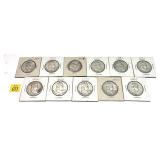 x11- Half dollar, 90% silver -x11 half dollars -
