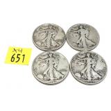 x4- Half dollar, 90% silver -x4 half dollars -