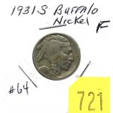 1931-S Buffalo nickel