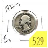1936-S Washington quarter