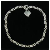 Sterling silver 17" toggle clasp necklace,