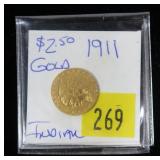 1911 $5 Gold Indian Head Half Eagle