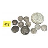 Lot, silver world coins, 11 pcs.