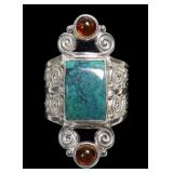 Sajen sterling silver elaborate bezel set