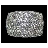 Sterling silver pave CZ statement ring, size 12