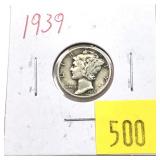 1939 Mercury dime