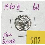1940-D Mercury dime, BU
