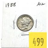 1938 Mercury dime