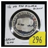 .999 Silver 1/2 oz. North American Bison (Bronx