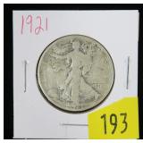 1921 Walking Liberty half dollar