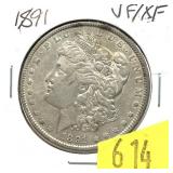 1891 Morgan dollar