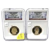 x2- Presidential dollars NGC slab certified PF-69/