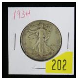 1934 Walking Liberty half dollar