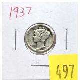 1937 Mercury dime