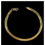 14K Yellow gold 7" serpentine chain bracelet,