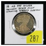 .999 Silver 1/4 oz. Walking Liberty round- Golden