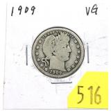 1909 Barber quarter